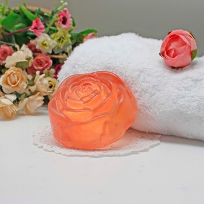 Wholesale rose shape transparent beauty soap