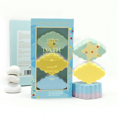 Organic natural Ingredient colorful spa bubble bath bomb set for kids