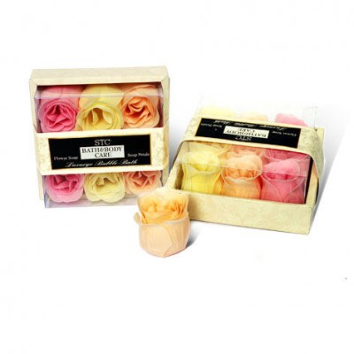 9 pcs rose shape soap rose flower bath gift set